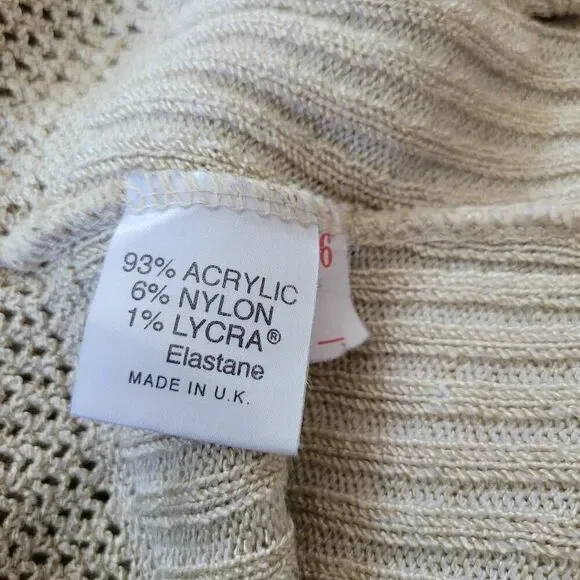 Vintage Y2K tunic sweater extra long sleeves beige medium boho lagom‎ - Picture 11 of 13